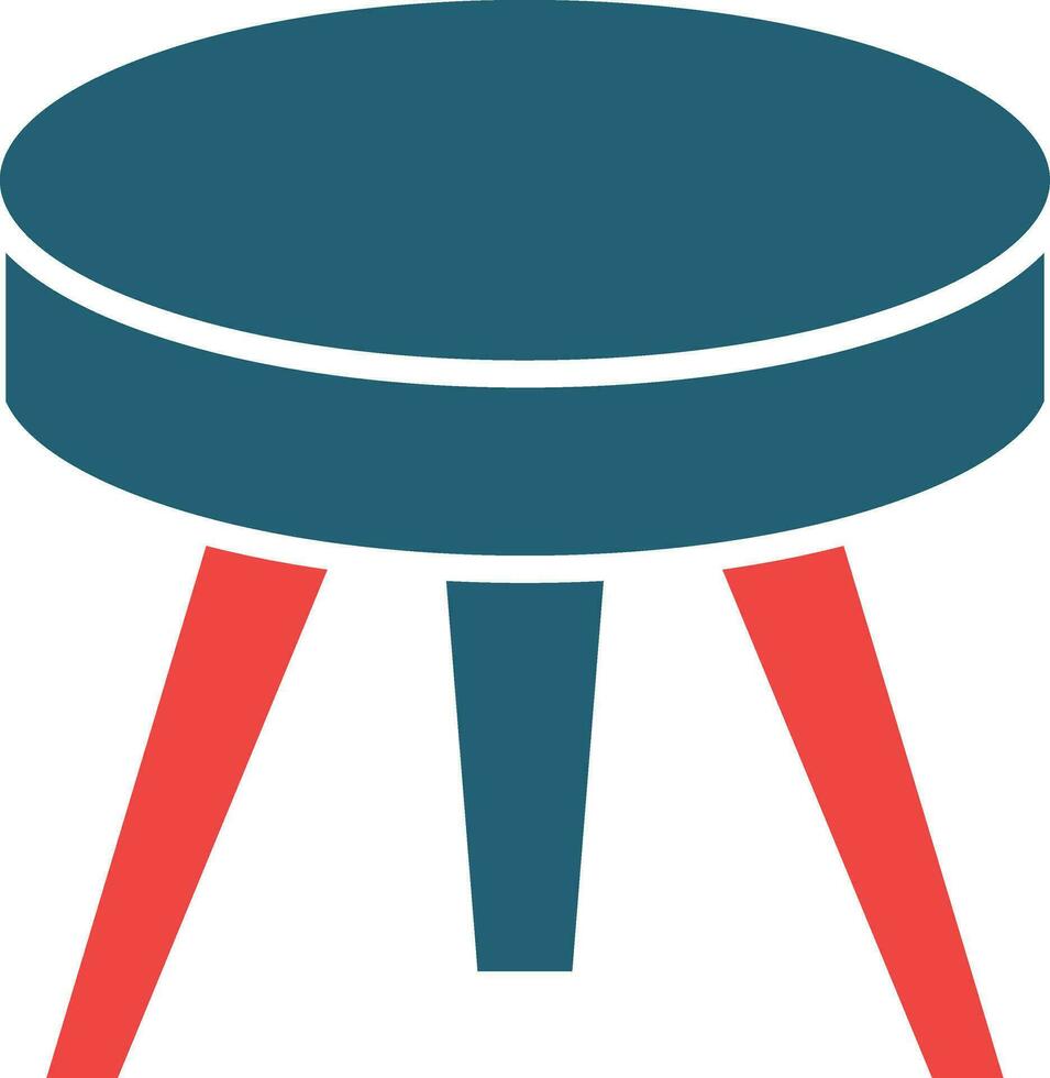 Stool Glyph Two Color Icon For Personal And Commercial Use. vector