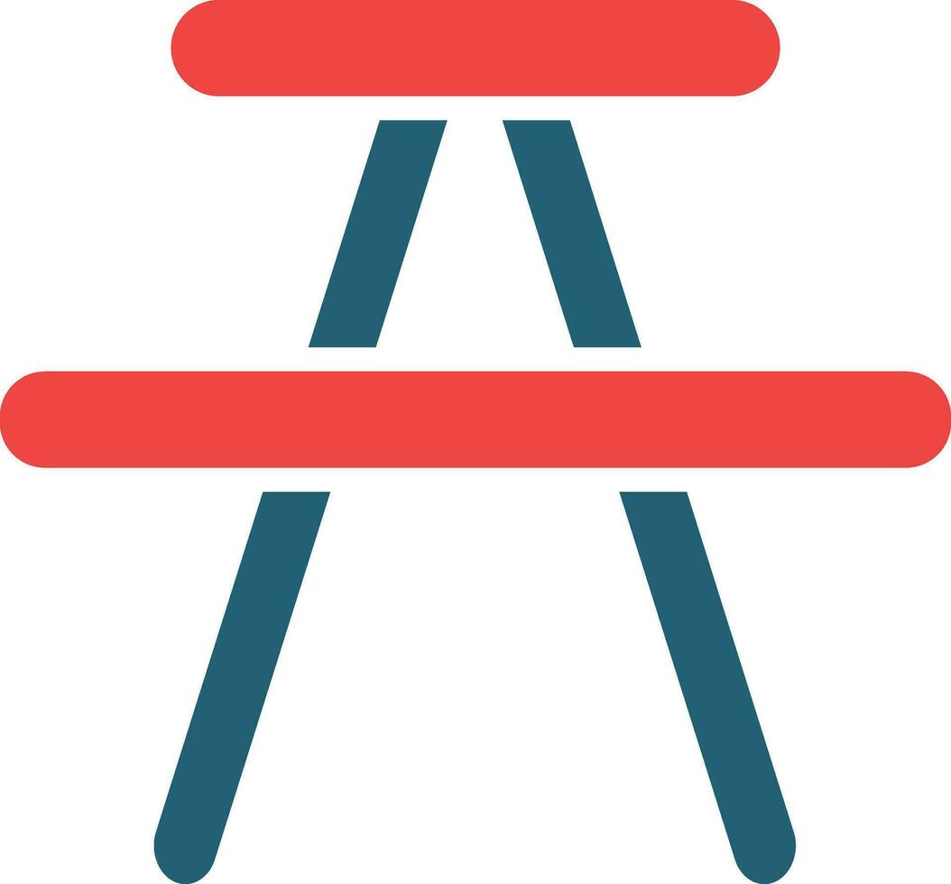 Picnic Table Glyph Two Color Icon For Personal And Commercial Use. vector