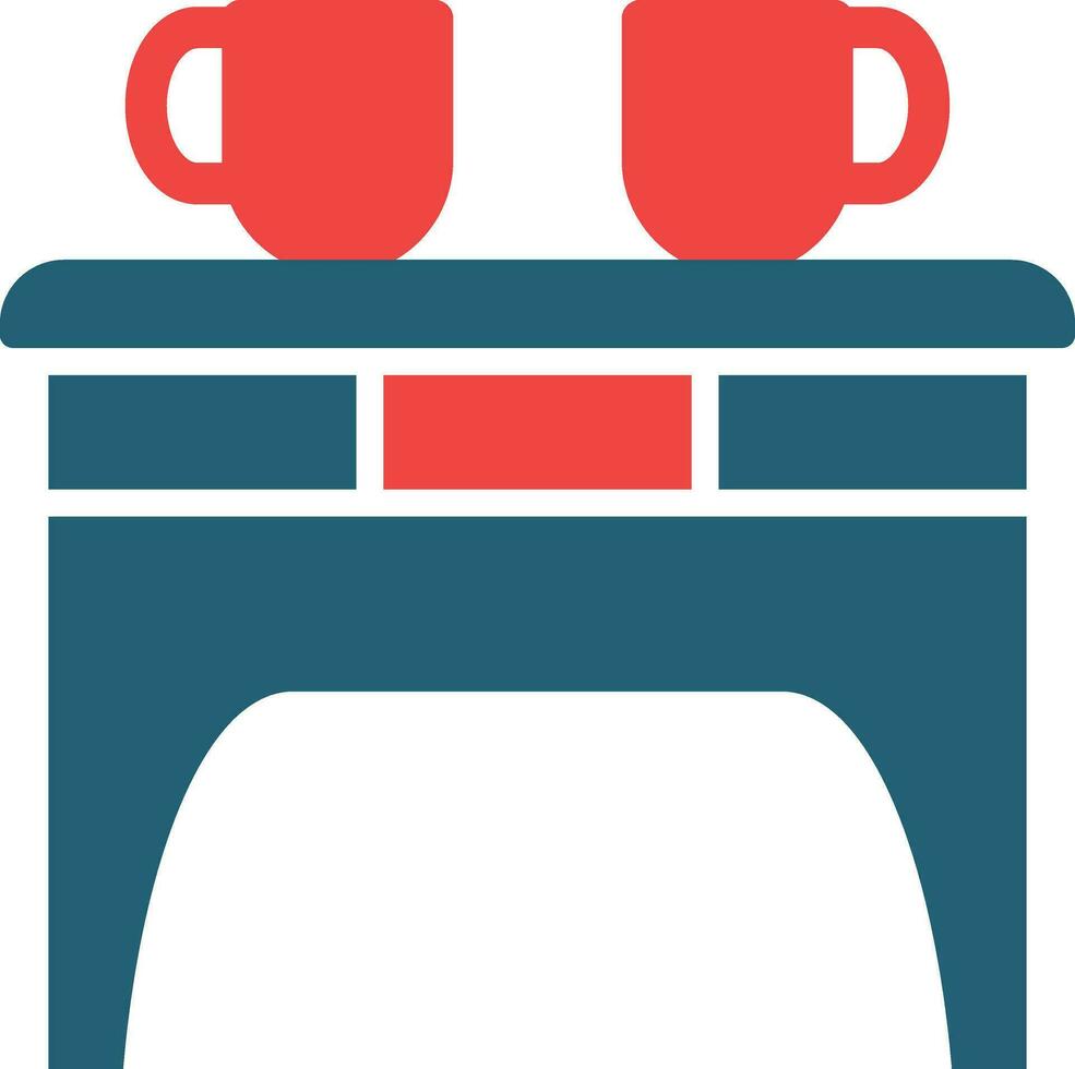 Coffee Table Glyph Two Color Icon For Personal And Commercial Use. vector