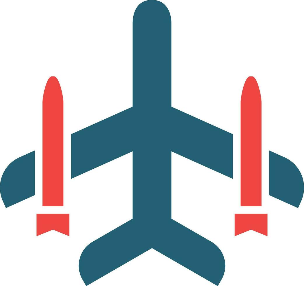 Jet Plane Glyph Two Color Icon For Personal And Commercial Use. vector