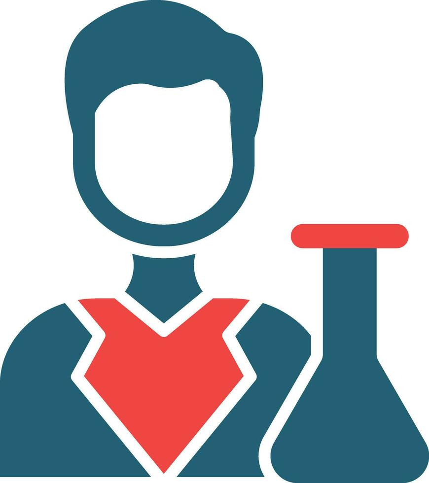 Scientist Glyph Two Color Icon For Personal And Commercial Use. vector