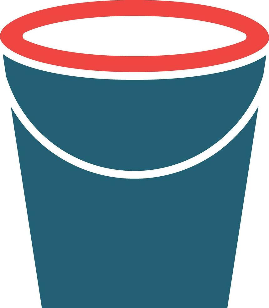 Water Bucket Glyph Two Color Icon For Personal And Commercial Use. vector