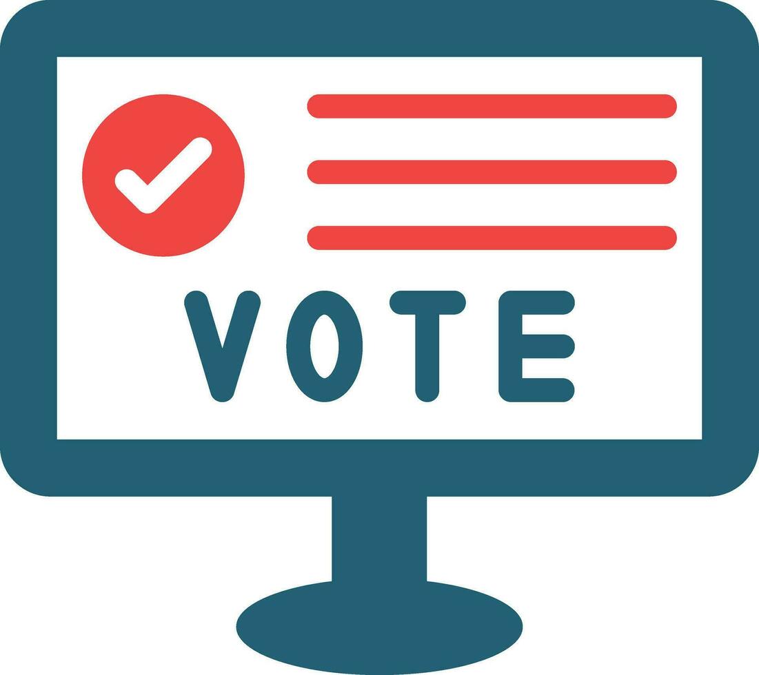 Online Voting Glyph Two Color Icon For Personal And Commercial Use. vector