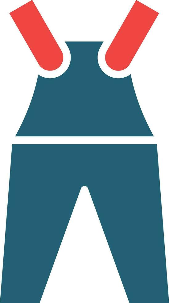 Overalls Glyph Two Color Icon For Personal And Commercial Use. vector
