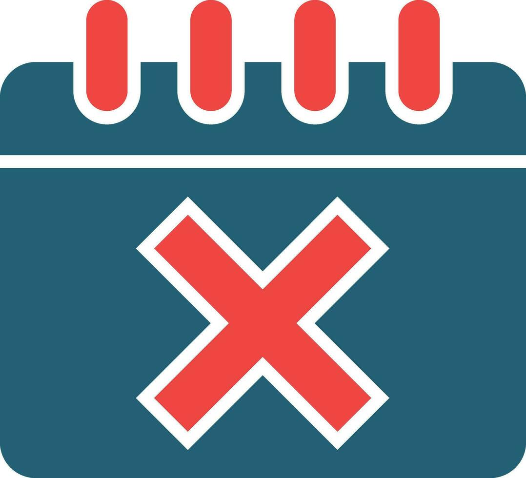 Reject Glyph Two Color Icon For Personal And Commercial Use. vector