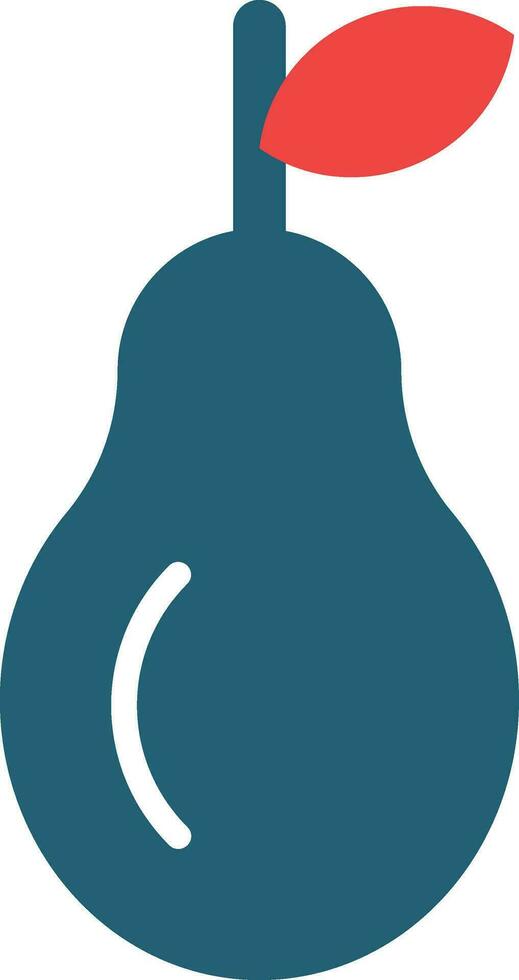 Pear Glyph Two Color Icon For Personal And Commercial Use. vector