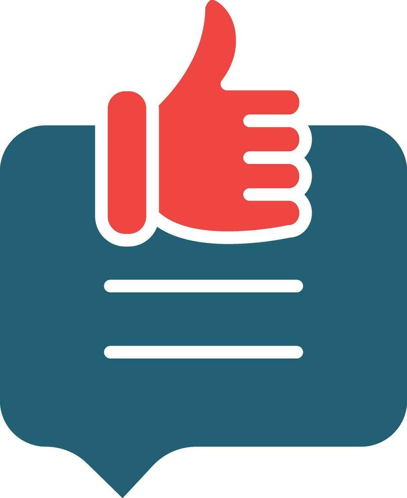 Positive Review Glyph Two Color Icon For Personal And Commercial Use. vector