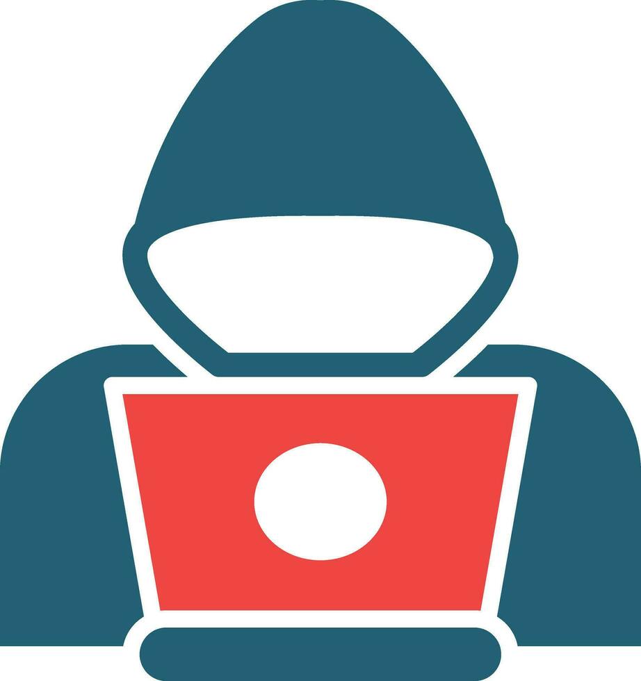Hacker Glyph Two Color Icon For Personal And Commercial Use. vector