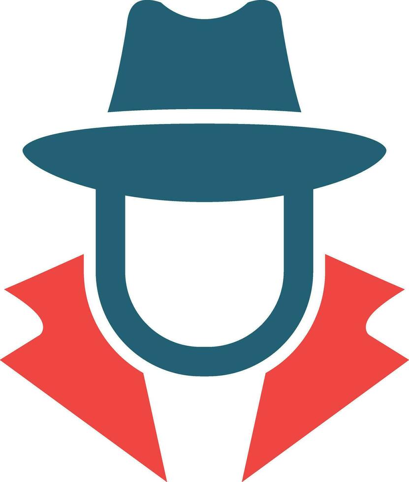 Spy Glyph Two Color Icon For Personal And Commercial Use. vector