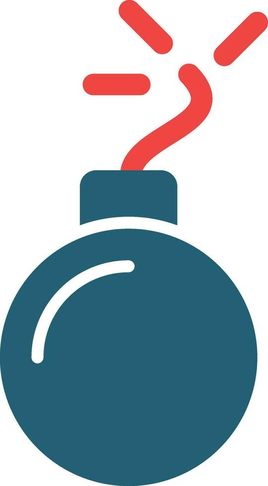 Bomb Glyph Two Color Icon For Personal And Commercial Use. vector