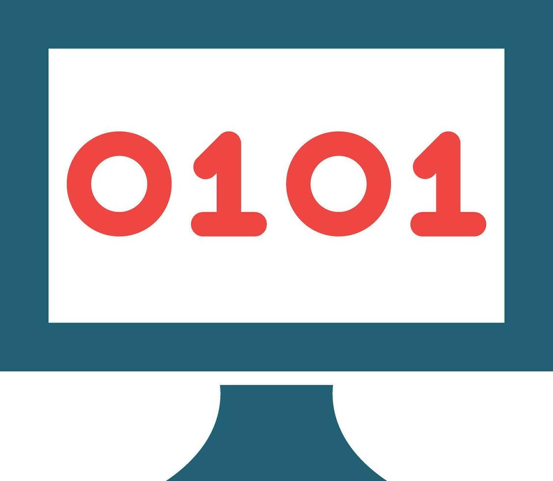Binary Code Glyph Two Color Icon For Personal And Commercial Use. vector