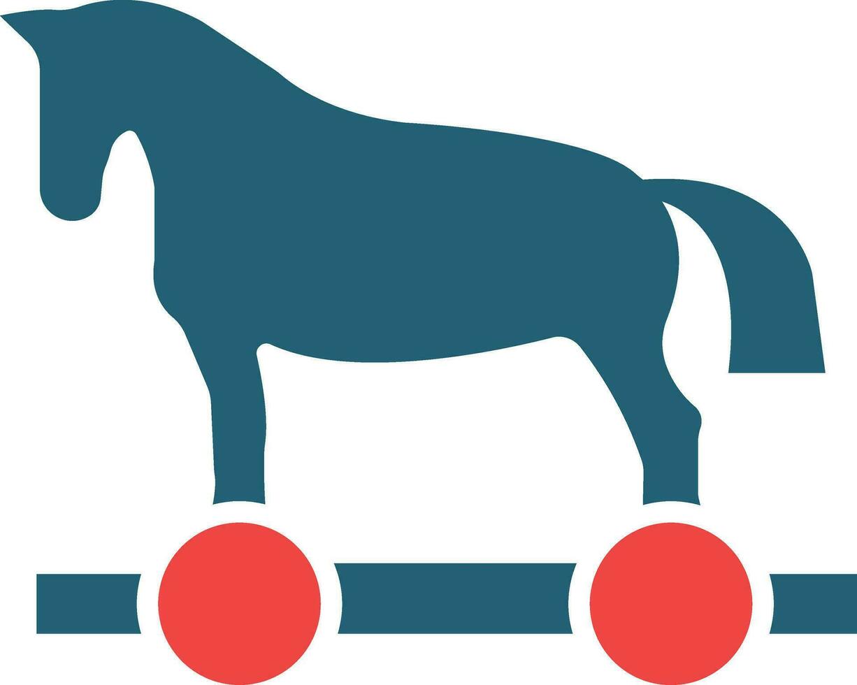 troyano caballo glifo dos color icono para personal y comercial usar. vector