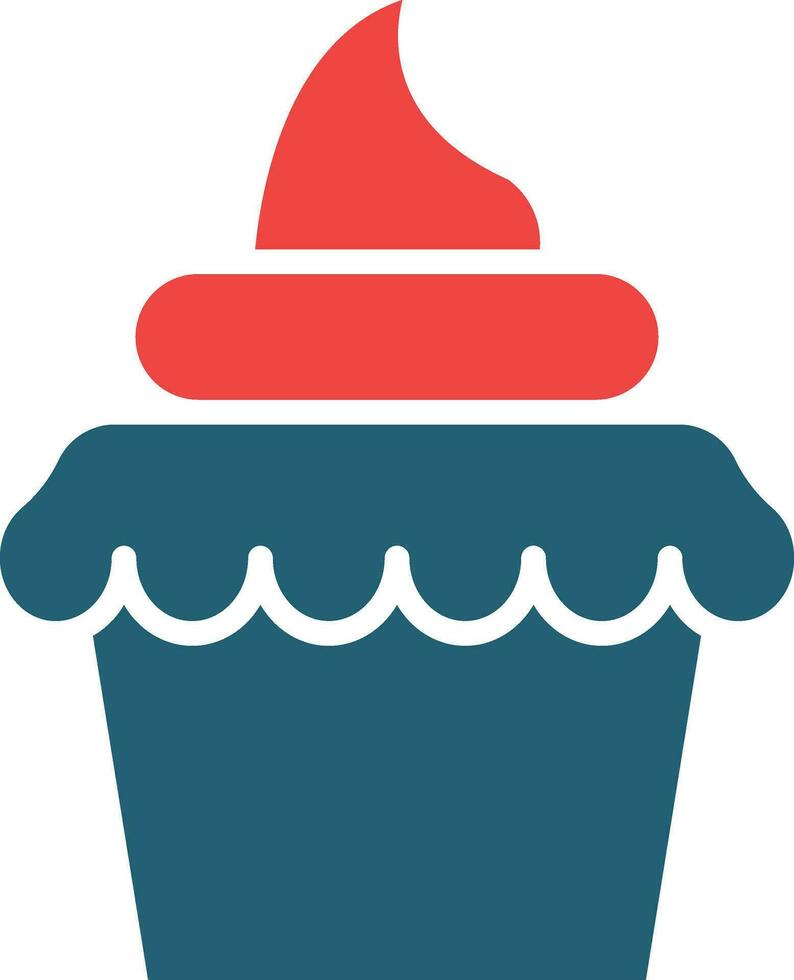 Cupcake Glyph Two Color Icon For Personal And Commercial Use. vector