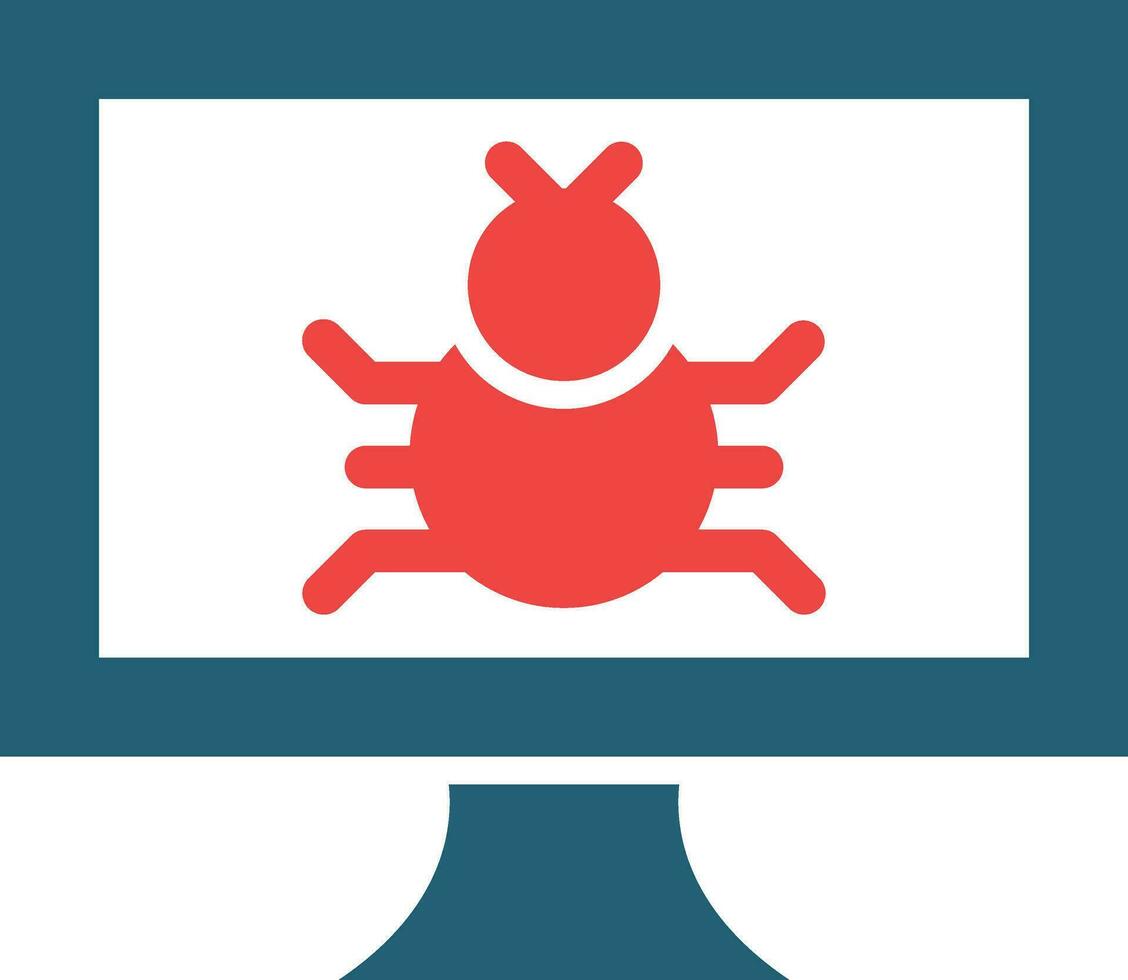 Malware Glyph Two Color Icon For Personal And Commercial Use. vector