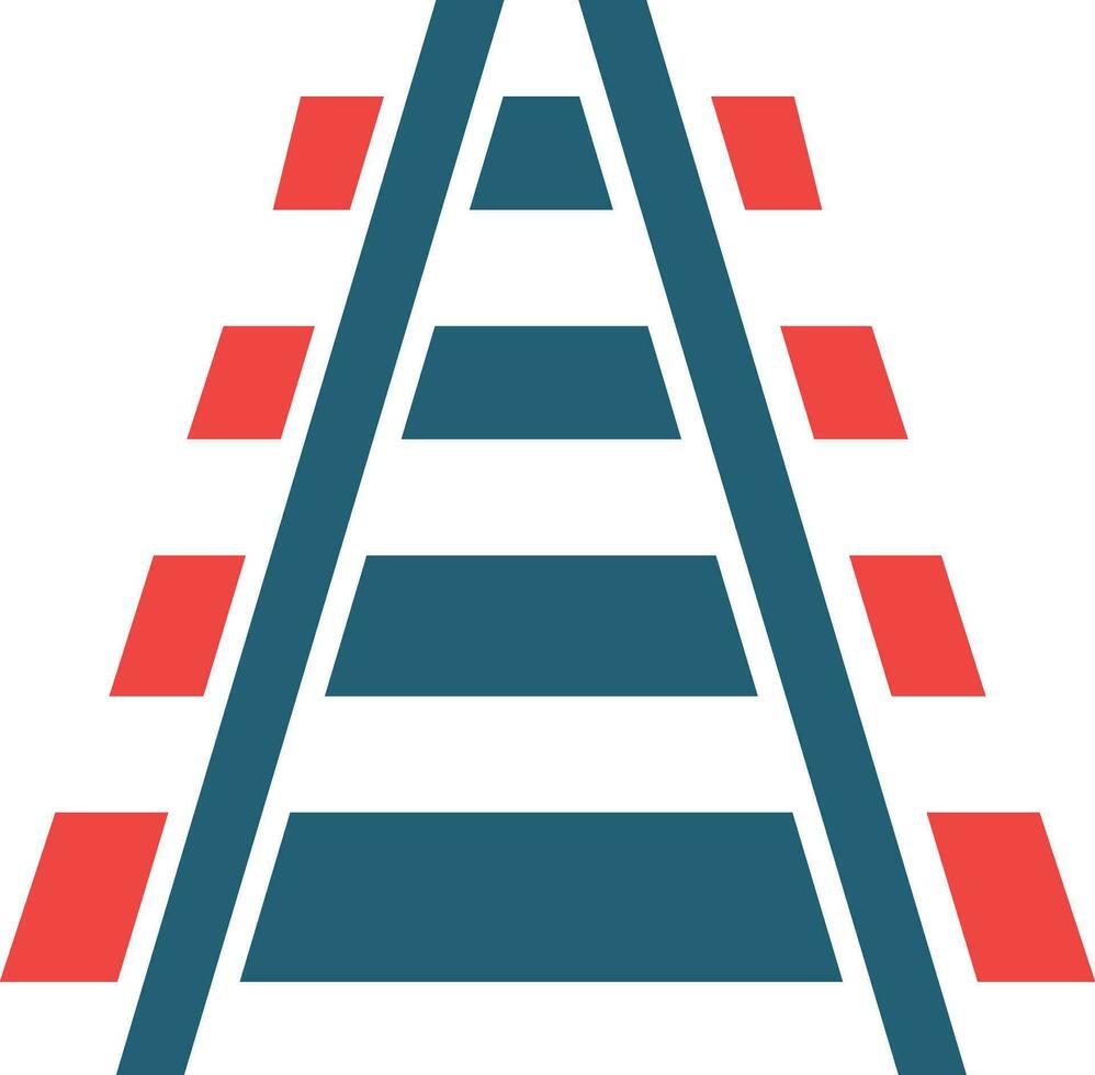 Train Tracks Glyph Two Color Icon For Personal And Commercial Use. vector