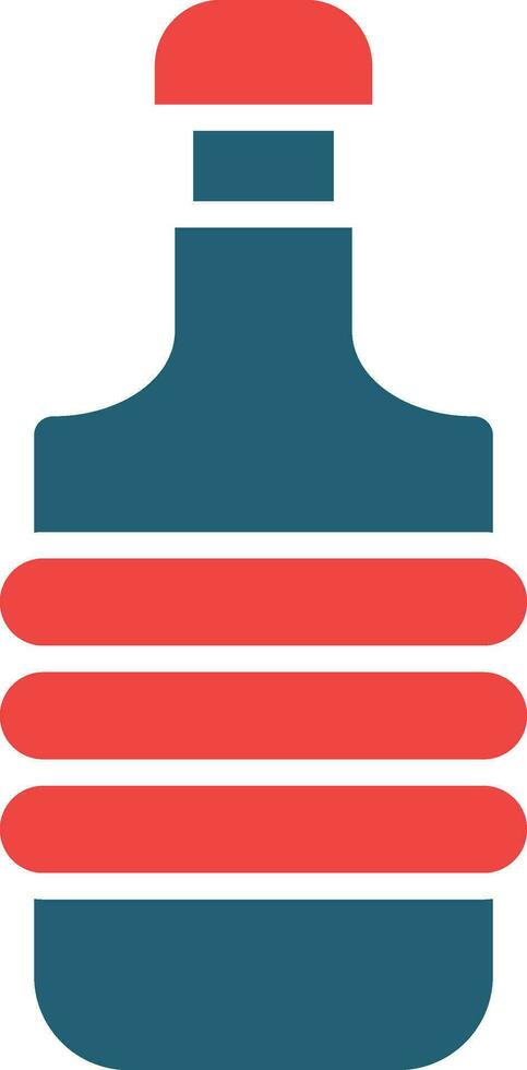 Water Bottle Glyph Two Color Icon For Personal And Commercial Use. vector