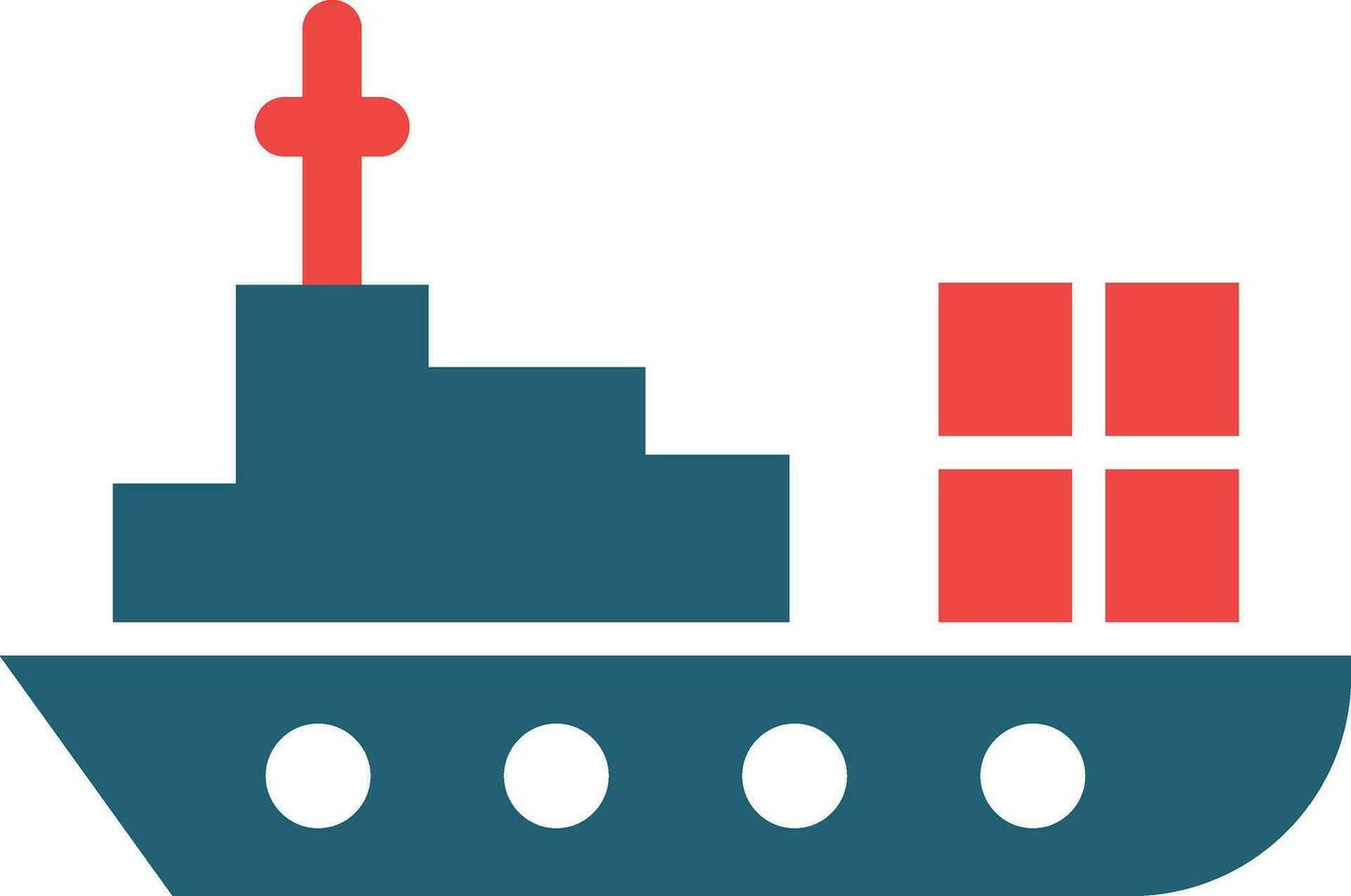 Cargo Ship Glyph Two Color Icon For Personal And Commercial Use. vector