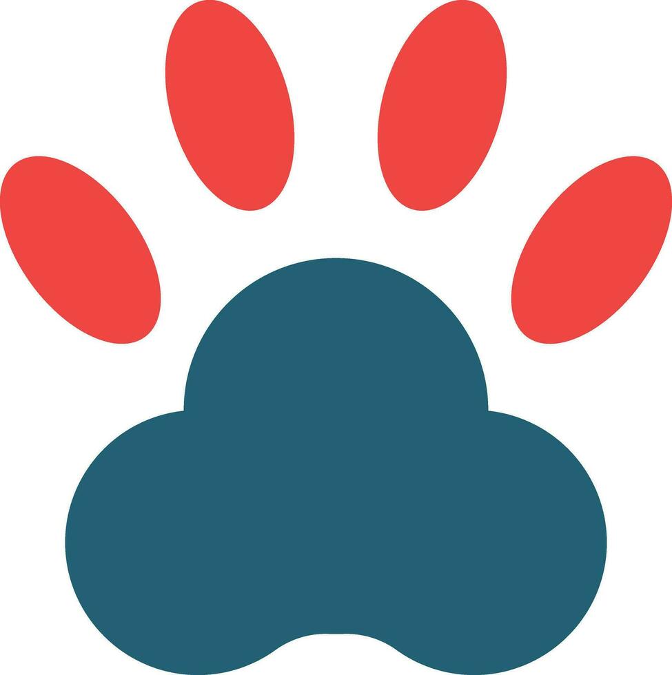 Pawprint Glyph Two Color Icon For Personal And Commercial Use. vector