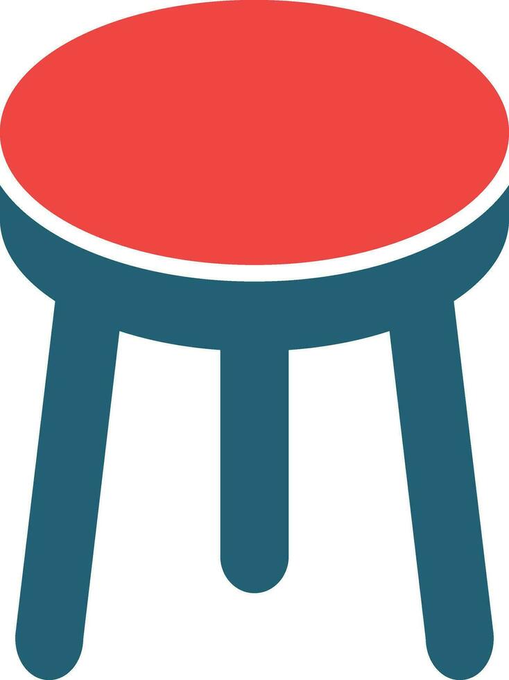 Stool Glyph Two Color Icon For Personal And Commercial Use. vector