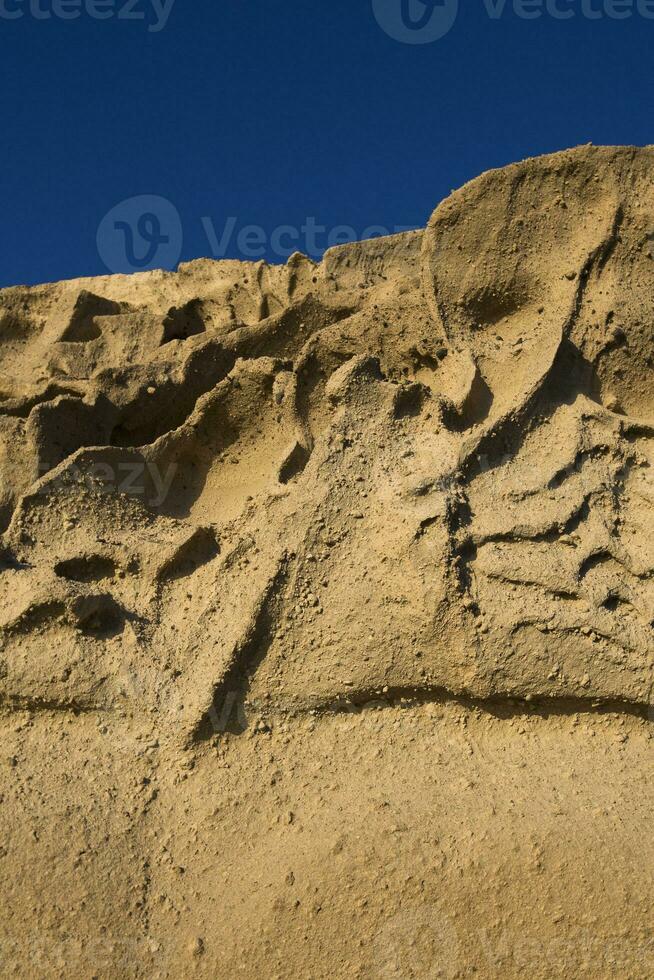 vlychada playa volcánico ceniza arena rock formación en santorini isla en Grecia foto