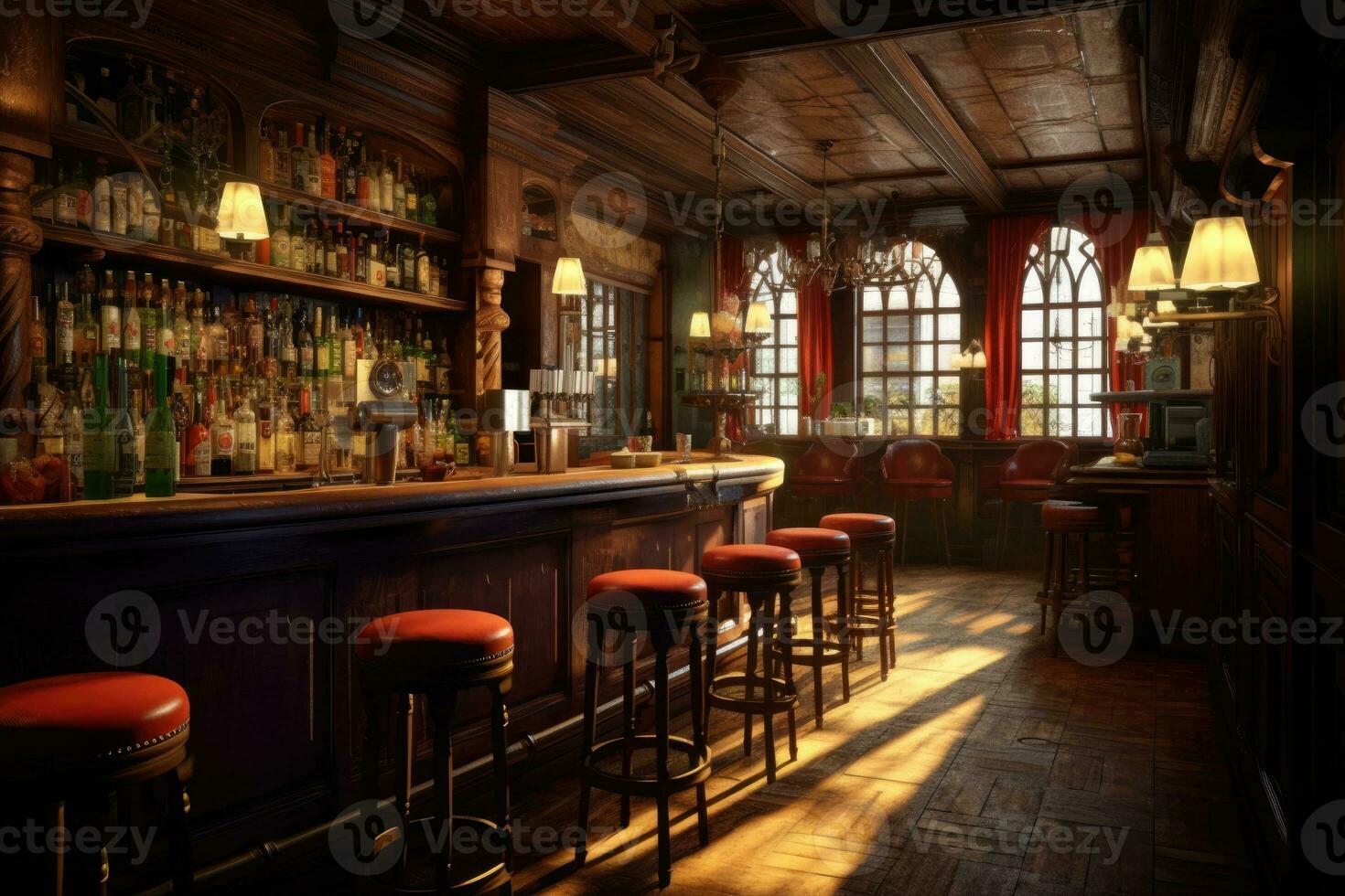 tradicional o estilo bar o pub interior. generativo ai foto