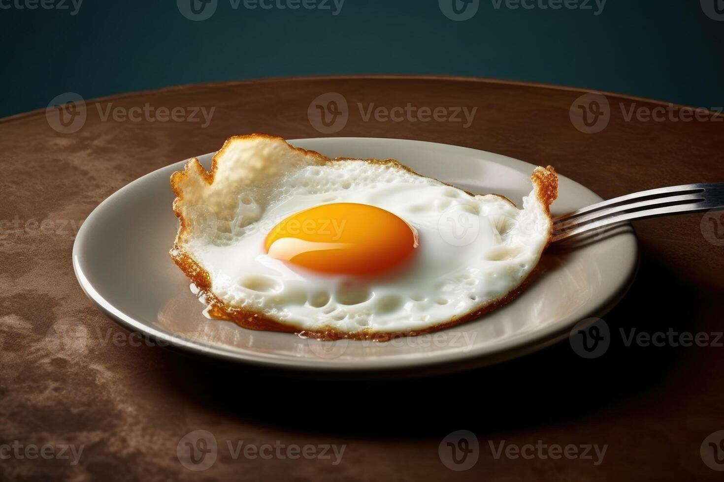 Fresh gourmet meal fried egg on plate. Generated AI photo