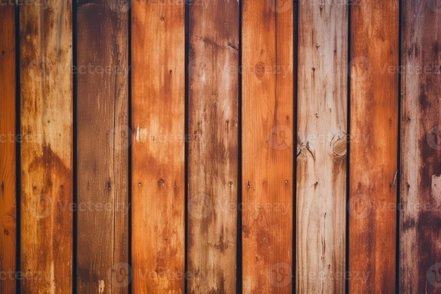 Wood texture surface. Fence made wooden planks. Generative AI photo