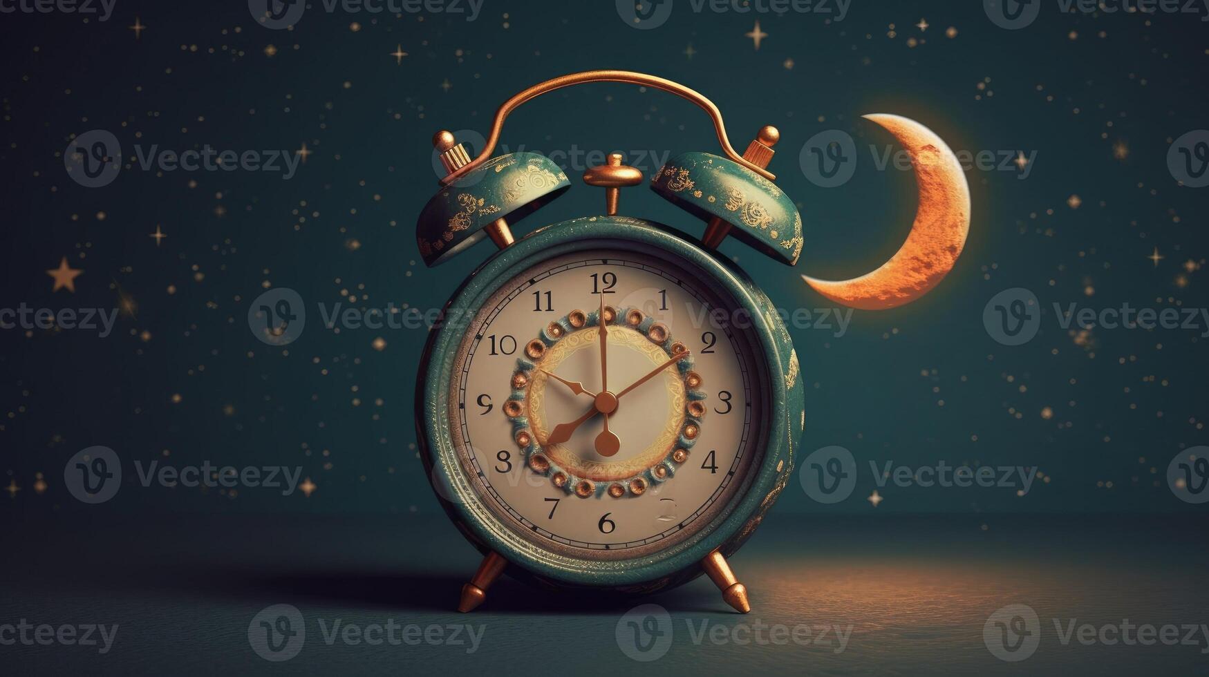 Colorful alarm clock. Time management concept. photo