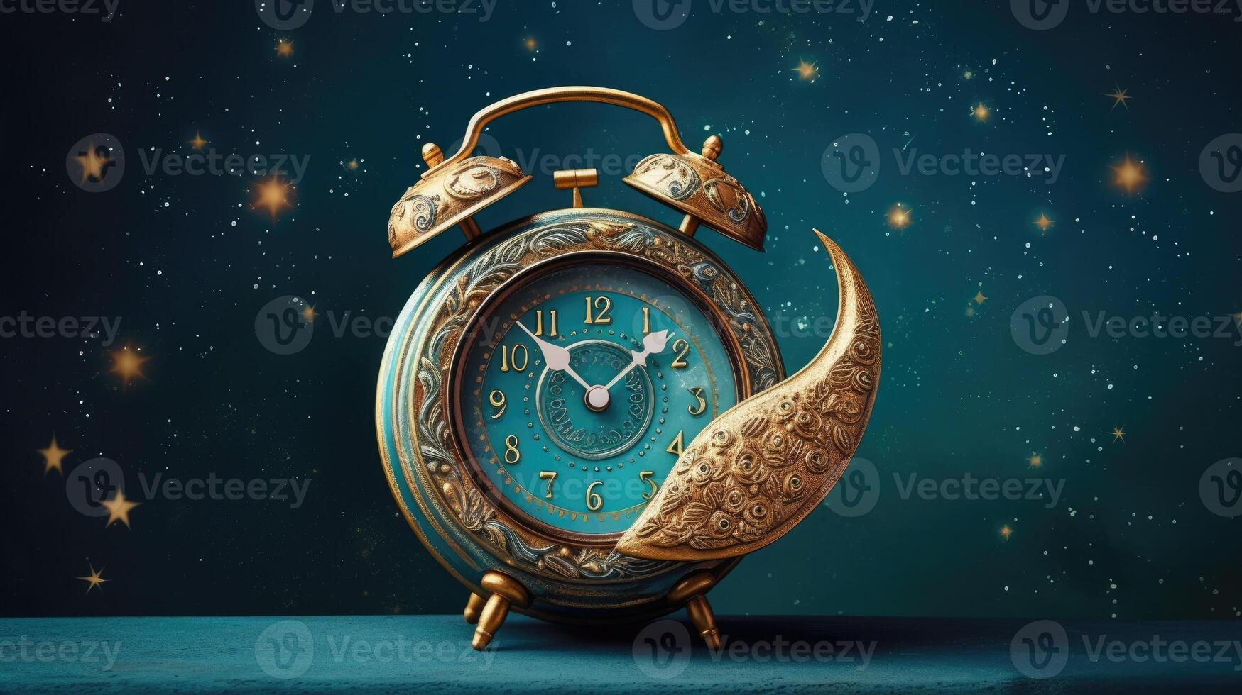 Colorful alarm clock. Time management concept. photo