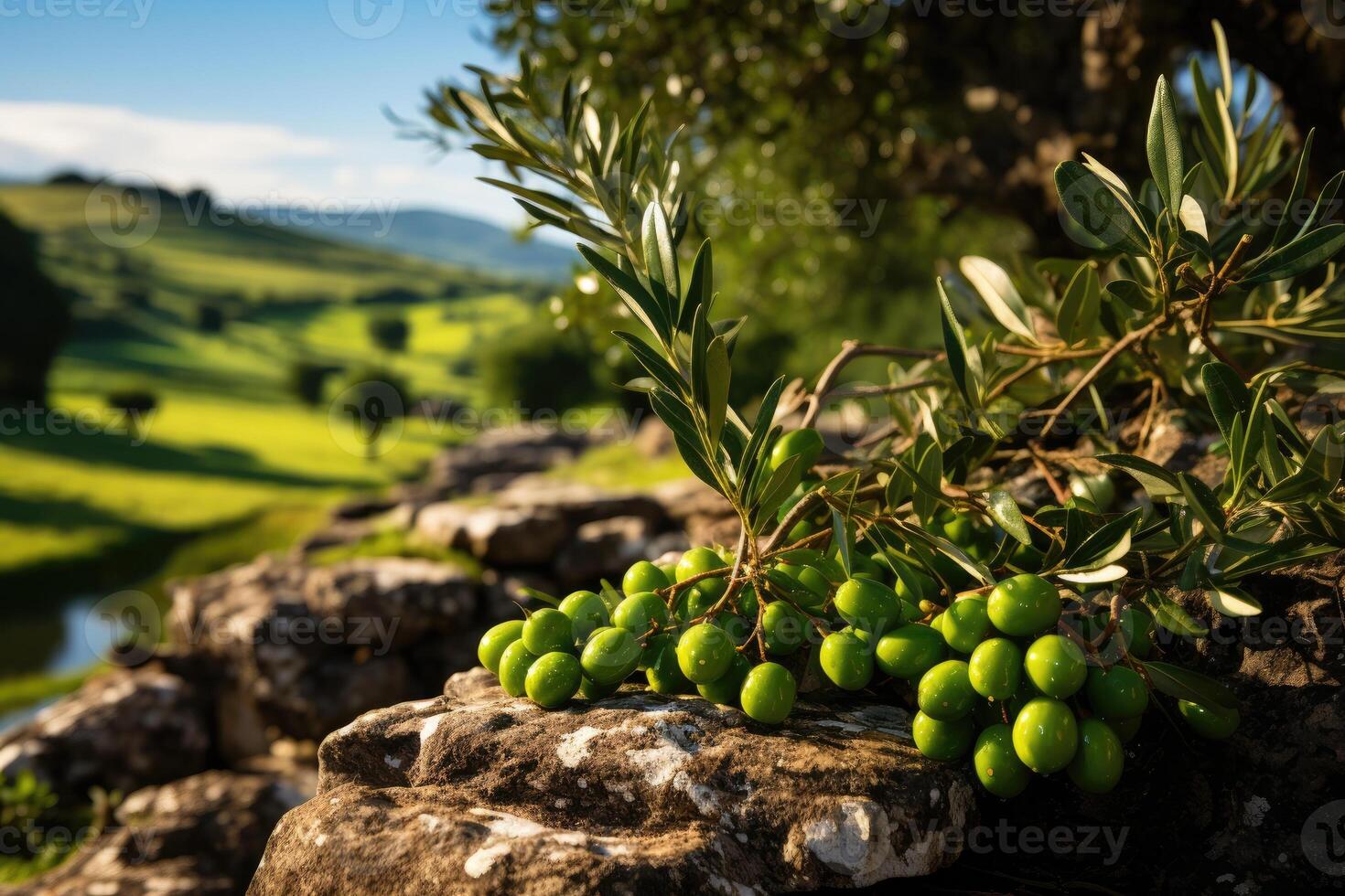 Traditional plantation of olive trees grove. Spanish nature landscape
