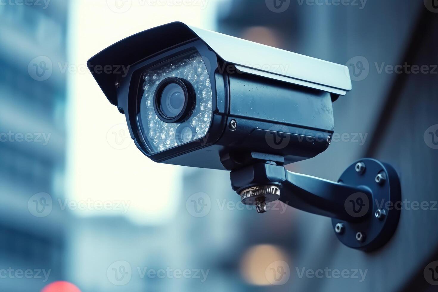 Security camera, using for recording and monitoring the criminals scene that installed on the building interior. photo