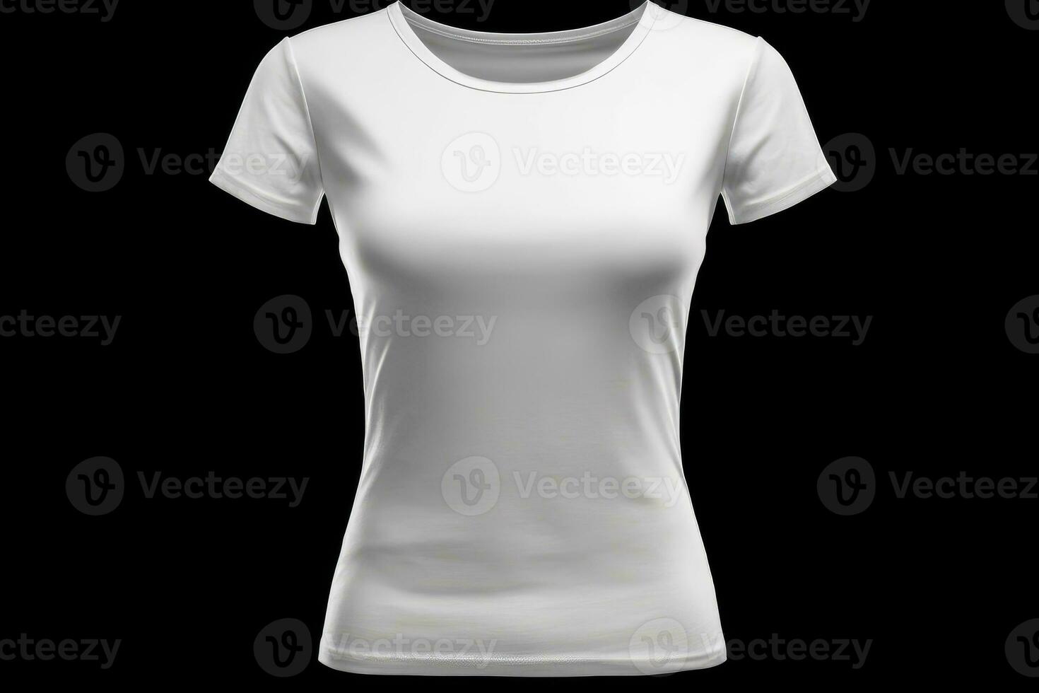 Men's blank white t-shirt template. Generative AI photo