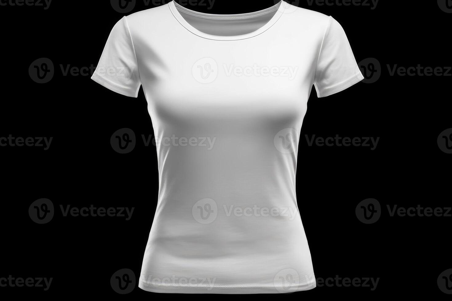 Men's blank white t-shirt template. Generative AI photo