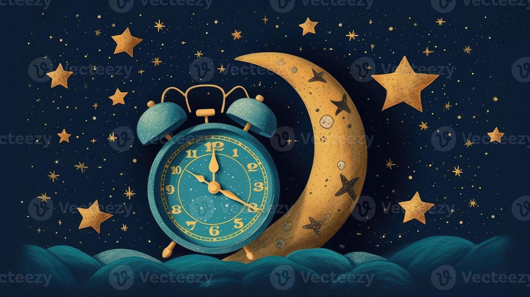 Colorful alarm clock. Time management concept. photo