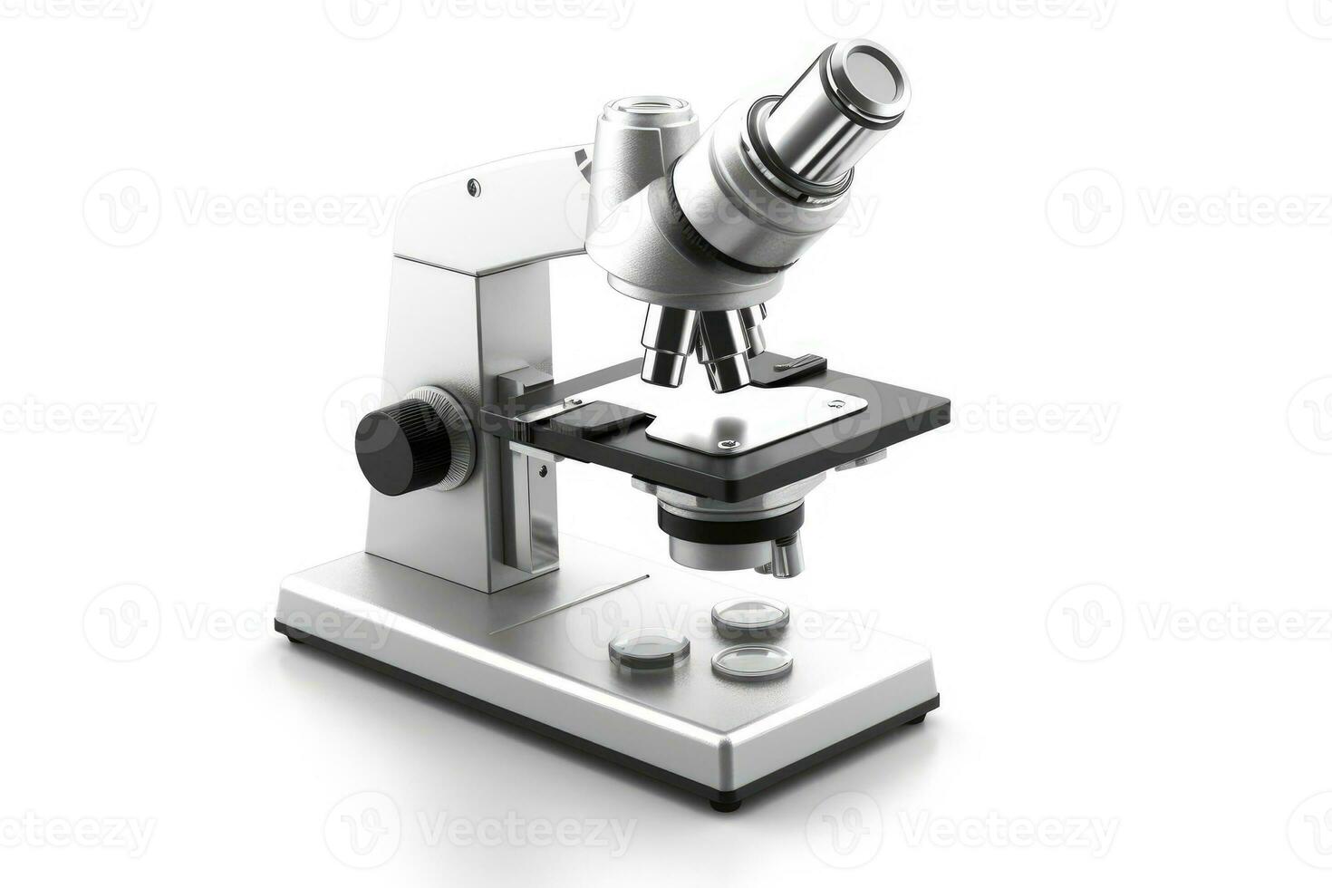 Microscope isolated on white background. Generative AI photo