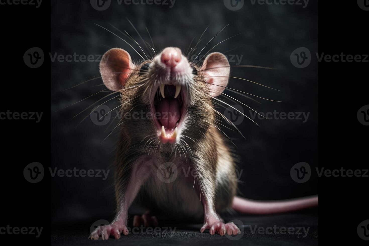 Little brown rat. Pest control. Generative AI photo