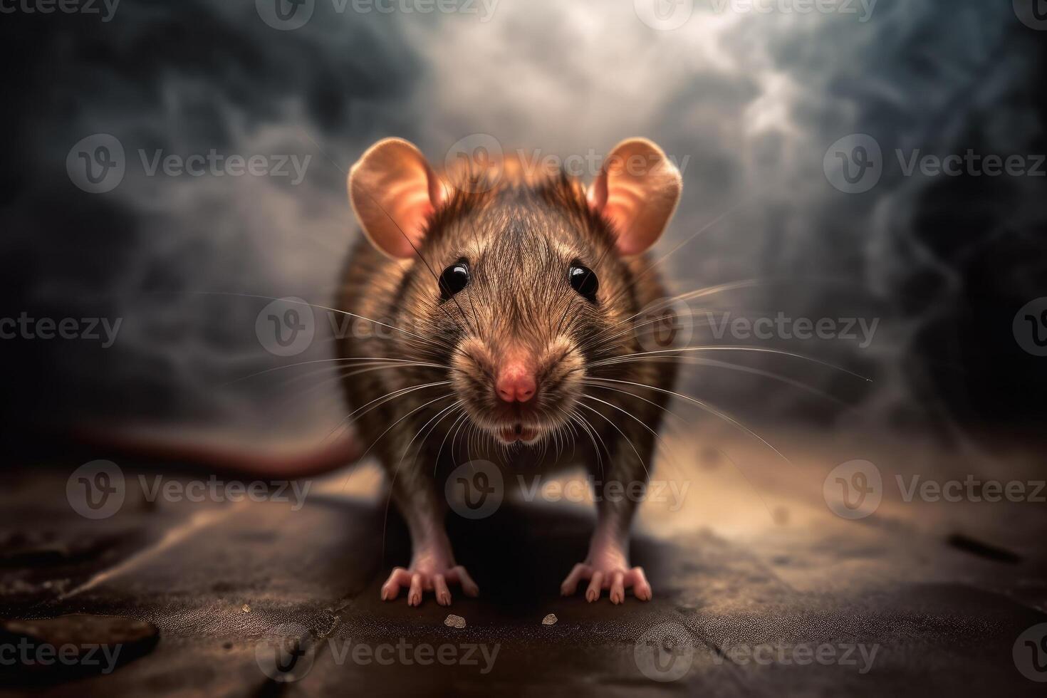 Little brown rat. Pest control. photo