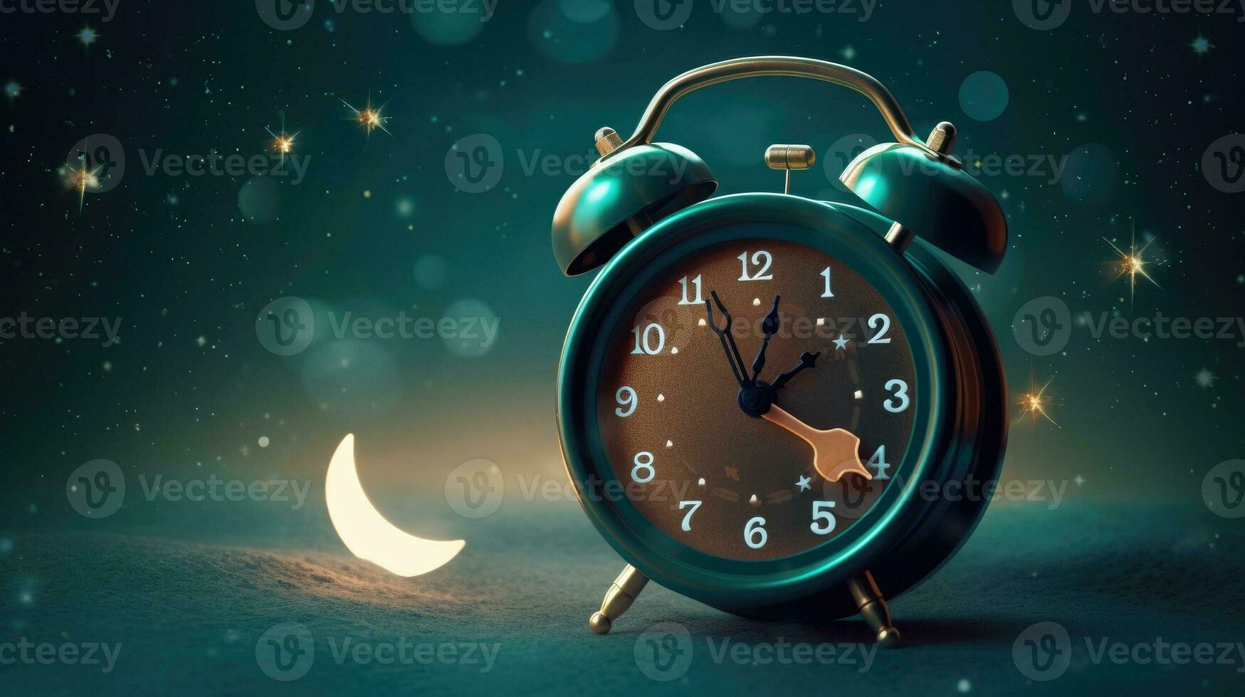 Colorful alarm clock. Time management concept. Generative AI photo