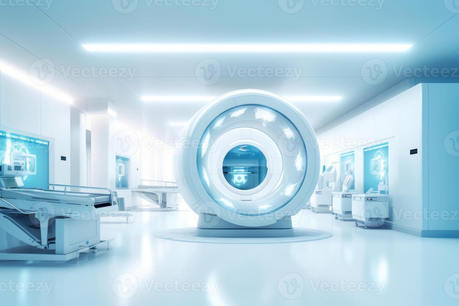 CT Scan. Magnetic Resonance Imaging Machine. Computerized Axial Tomography Scan. X-ray Computed CAT Medical and Science Equipment. photo