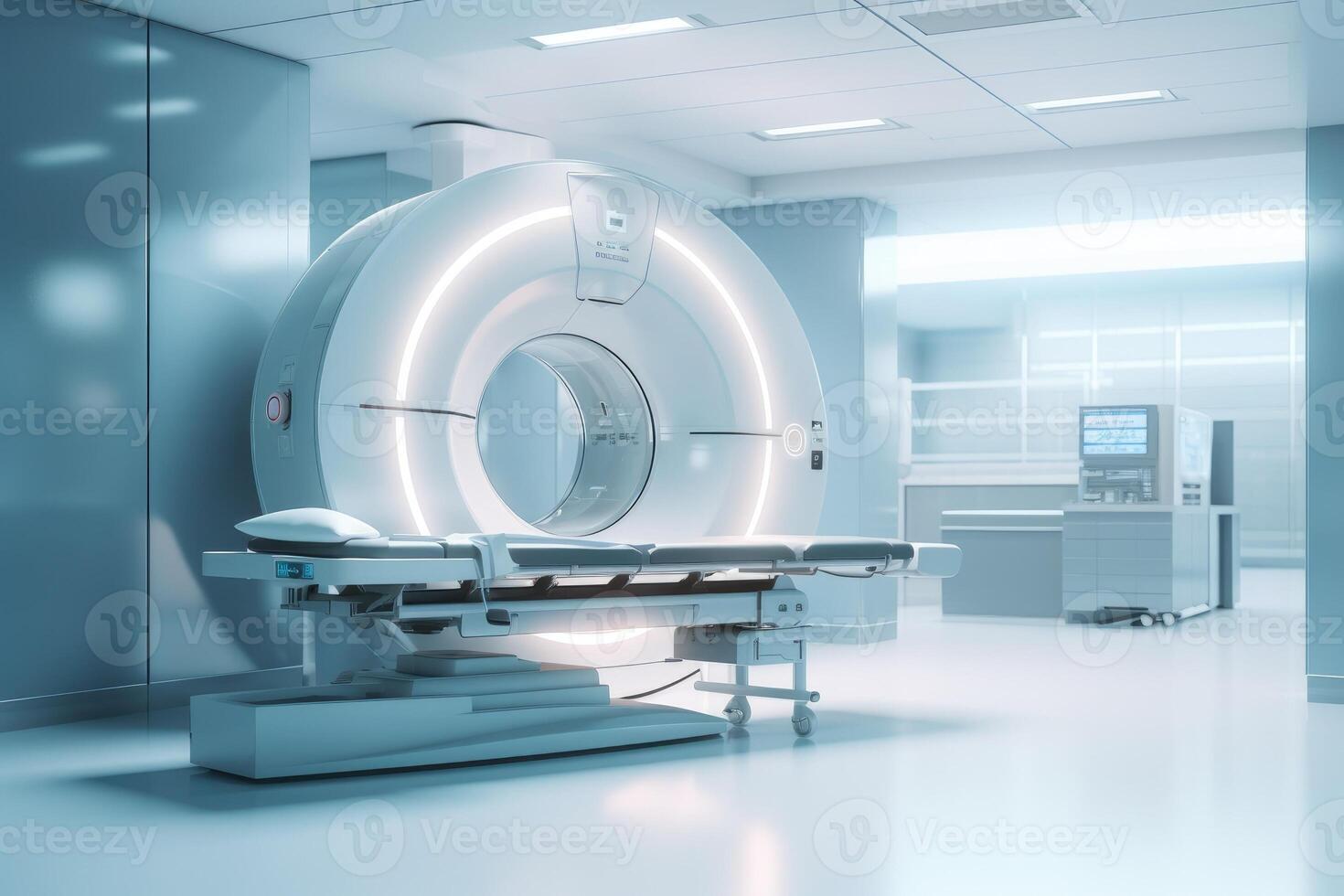 CT Scan. Magnetic Resonance Imaging Machine. Computerized Axial Tomography Scan. X-ray Computed CAT Medical and Science Equipment. photo