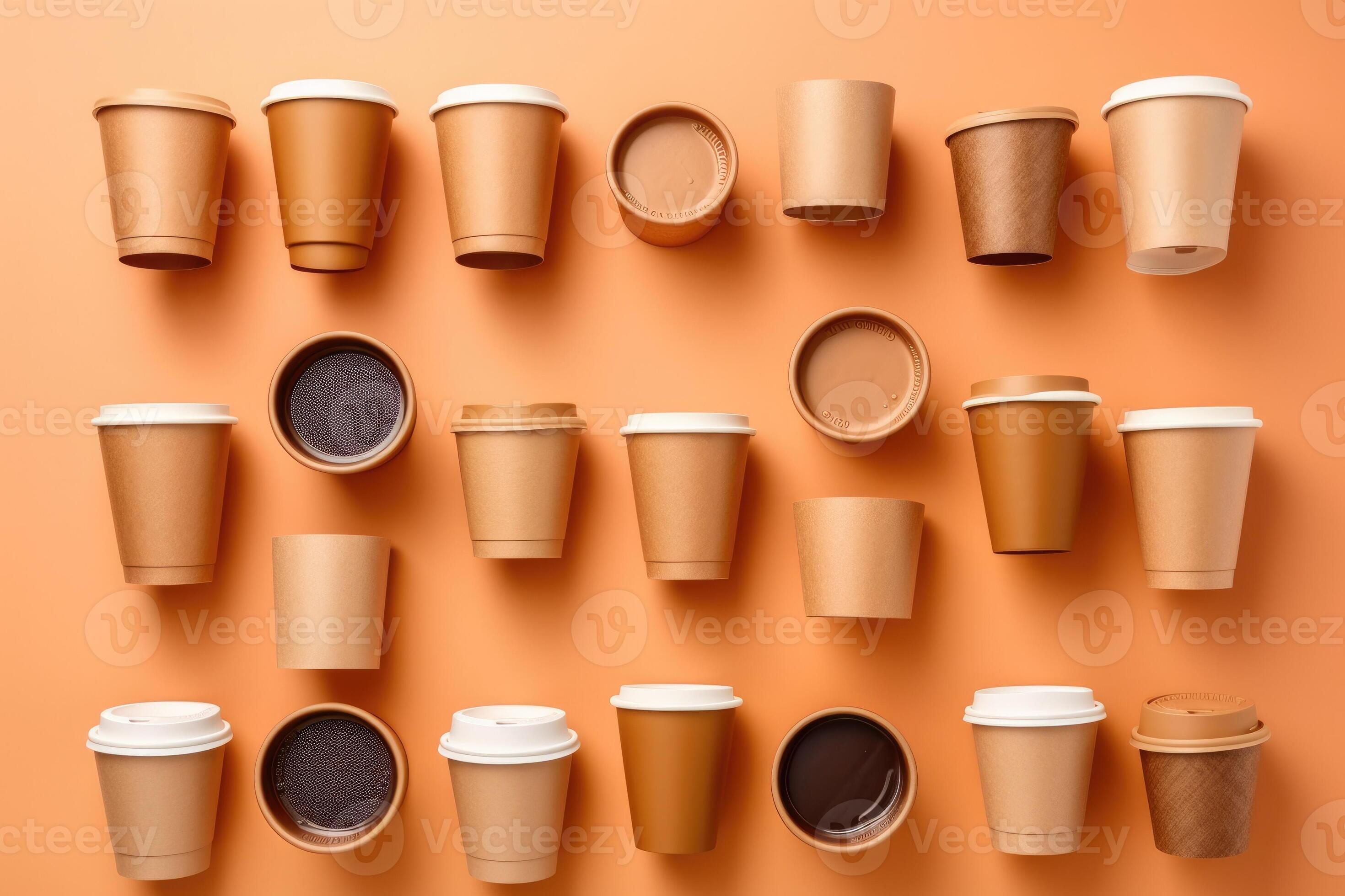 Ecofriendly disposable paper cups. Generative AI 26440786 Stock Photo