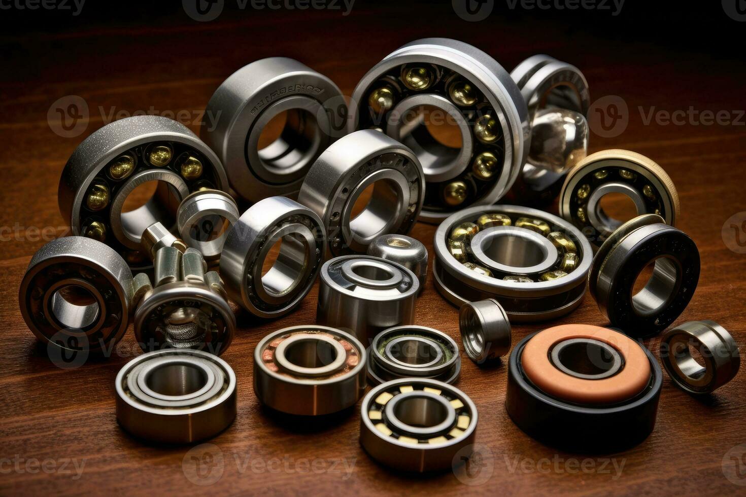 Bearings of different types. Generative AI photo