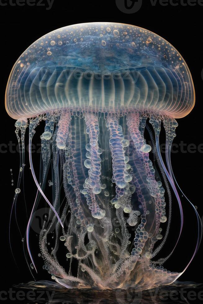 Abstract jellyfish with tentacles. photo