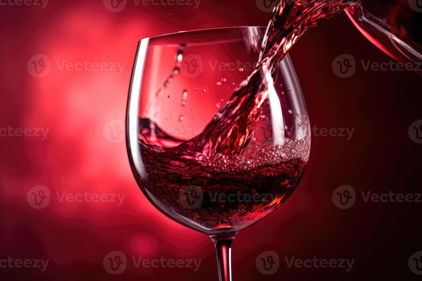 Red wine being poured in wineglass. Generative AI 26441068 Stock Photo
