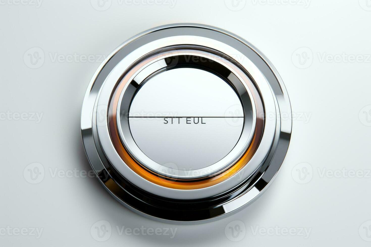 Button design, metal power button. Generative AI photo