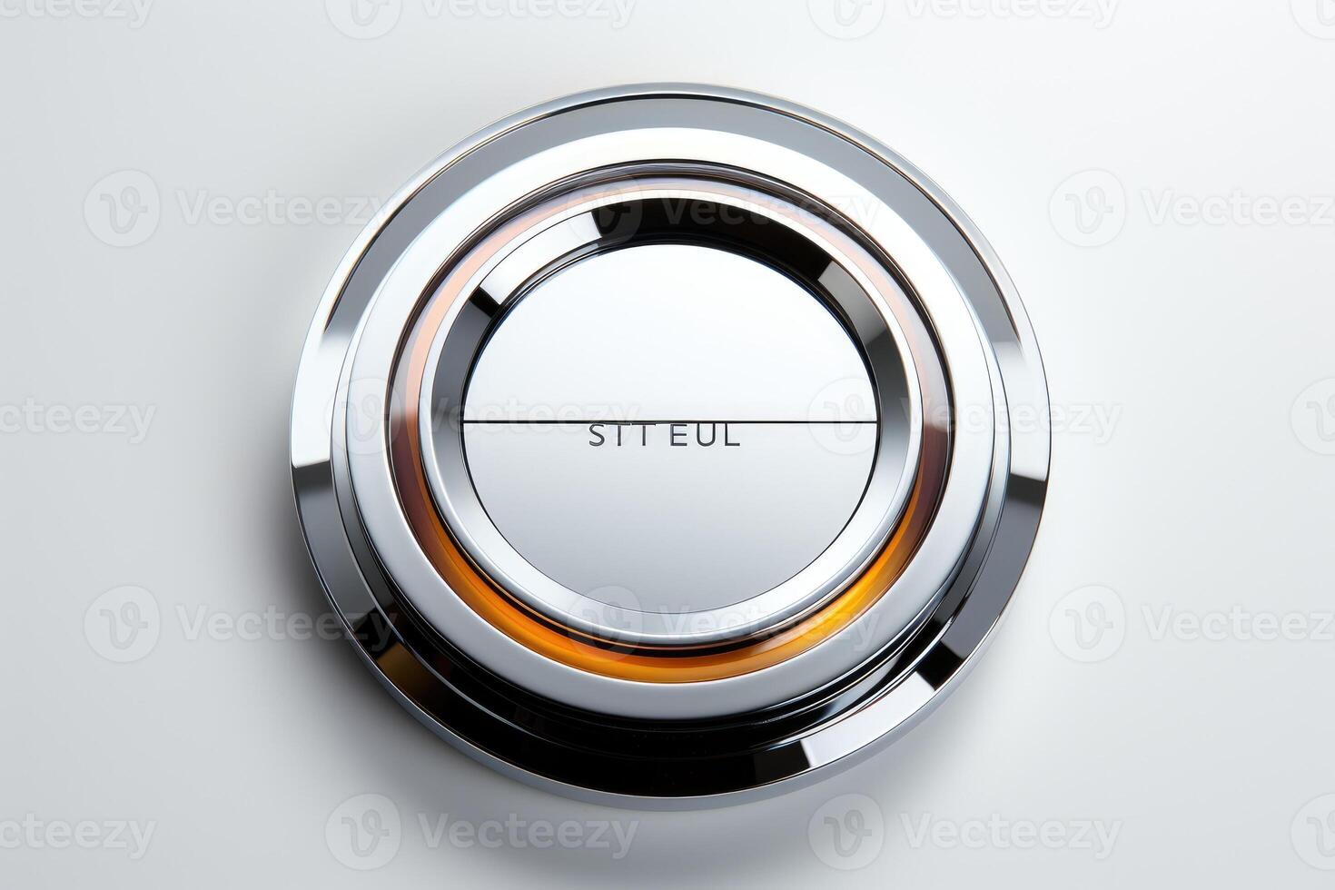 Button design, metal power button. photo