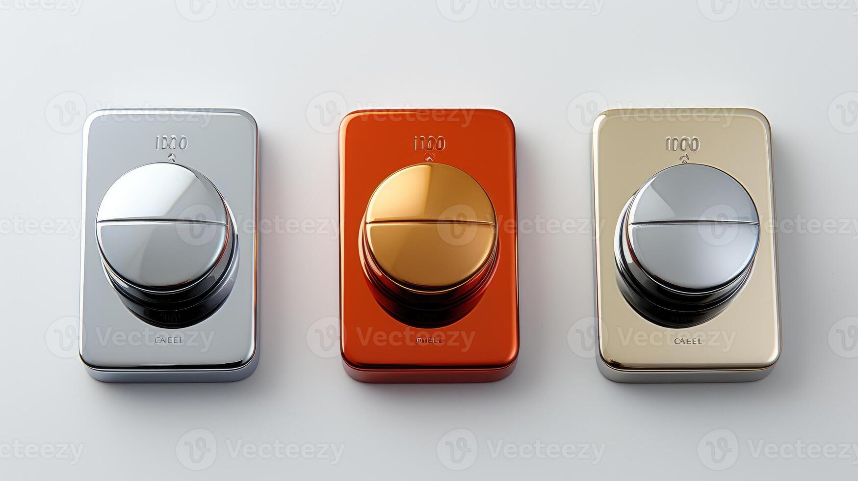 Button design, metal power button. photo