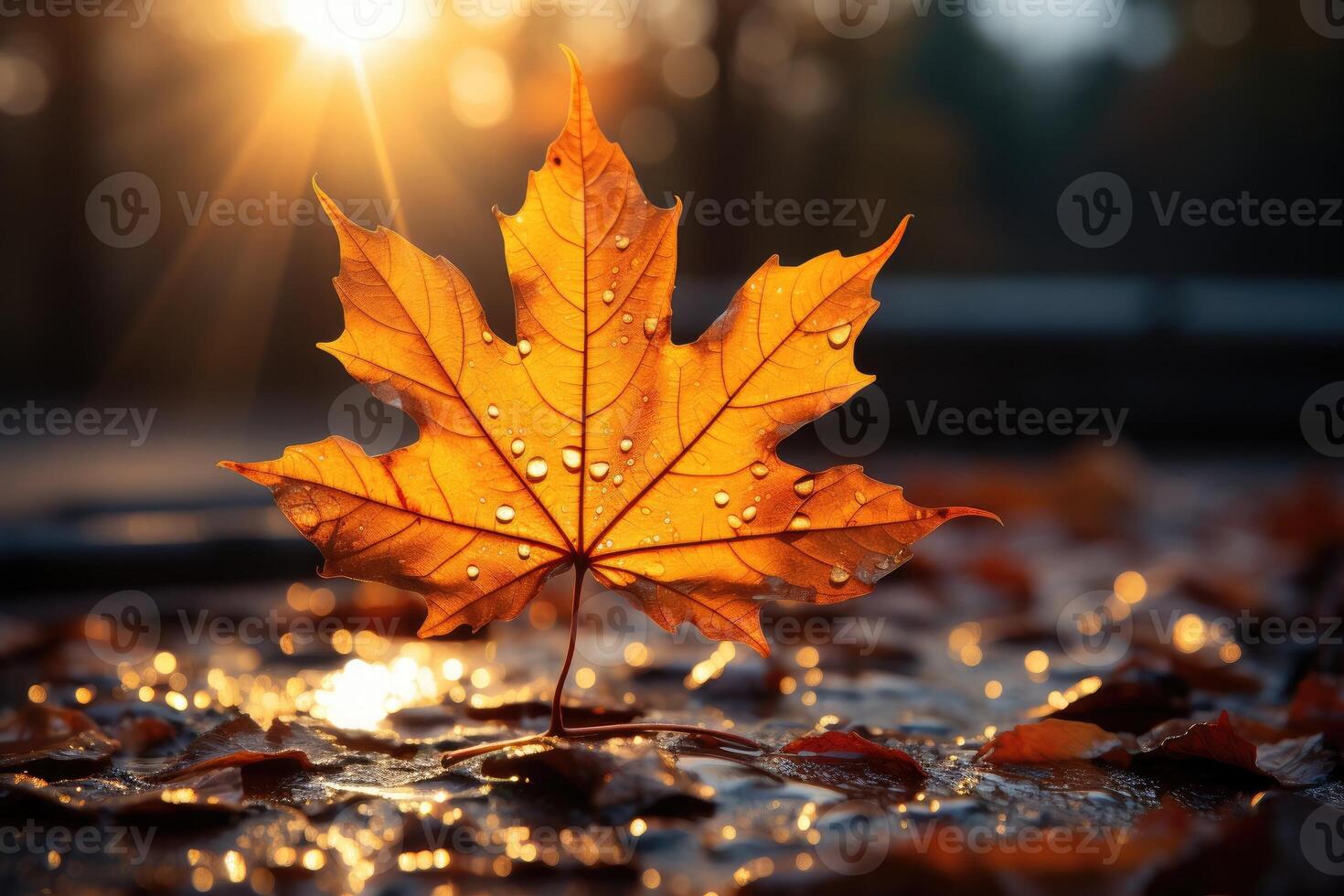 Colorful autumn maple leaf. photo