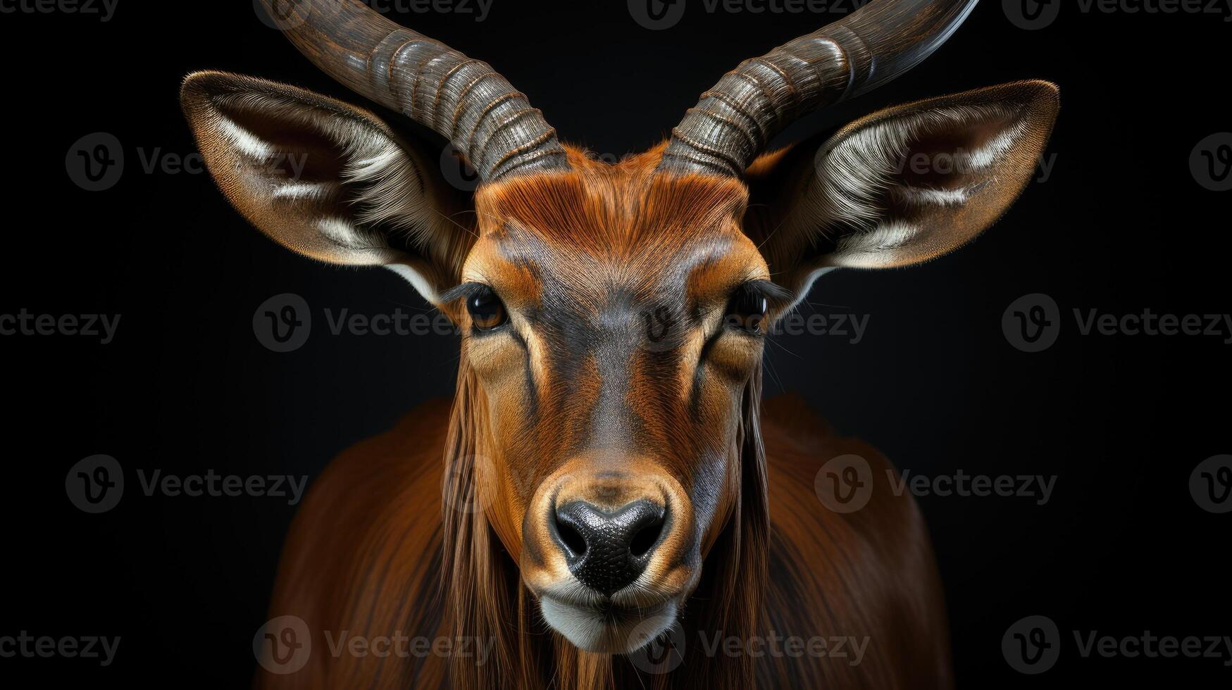 Big eastern bongo antelope. Generative AI photo