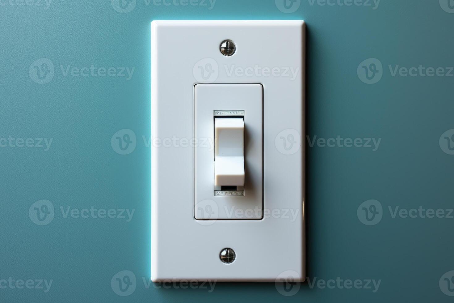 White light switch with button. photo